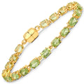 Genuine Peridot Tennis Bracelet by Fine Color Jewels