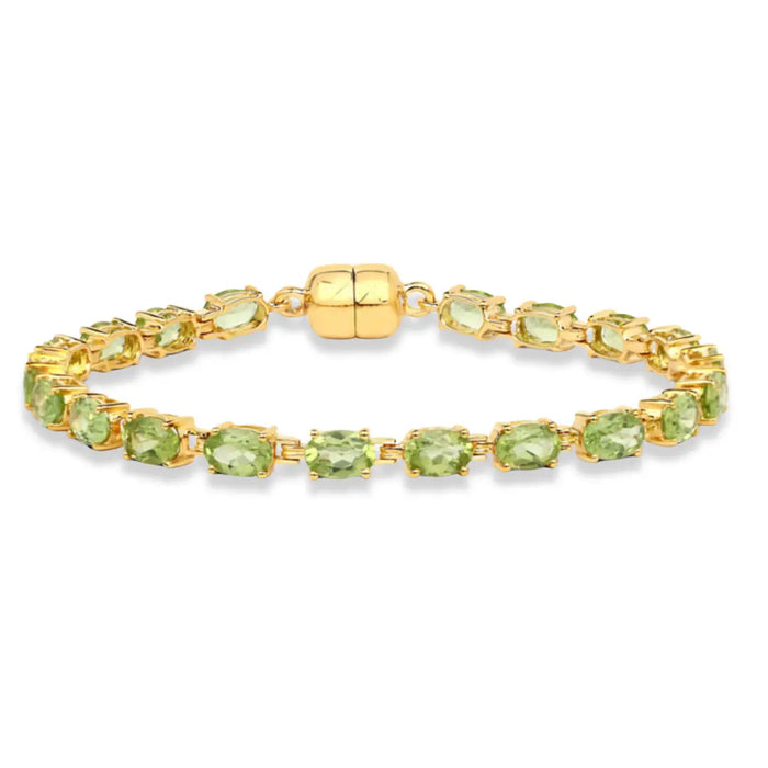 Genuine Peridot Tennis Bracelet by Fine Color Jewels
