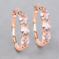 Genuine Pink Morganite and Diamond Earrings by Fine Color Jewels