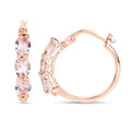 Genuine Pink Morganite and Diamond Earrings by Fine Color Jewels