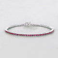 Genuine Pink Ruby Tennis Bracelet by Fine Color Jewels