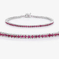 Genuine Pink Ruby Tennis Bracelet by Fine Color Jewels