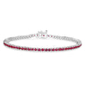 Genuine Pink Ruby Tennis Bracelet by Fine Color Jewels