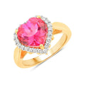 Genuine Pink Topaz Heart Halo Ring by Fine Color Jewels