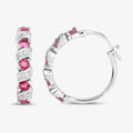 Genuine Pink Tourmaline Hoop Earrings by Fine Color Jewels