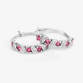 Genuine Pink Tourmaline Hoop Earrings by Fine Color Jewels