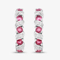 Genuine Pink Tourmaline Hoop Earrings by Fine Color Jewels