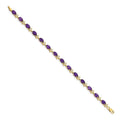Genuine Purple Amethyst 14K Gold Floral Bracelet by Fine Color Jewels