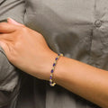 Genuine Purple Amethyst 14K Gold Floral Bracelet by Fine Color Jewels