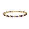 Genuine Purple Amethyst 14K Gold Floral Bracelet