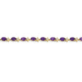 Genuine Purple Amethyst 14K Gold Floral Bracelet by Fine Color Jewels