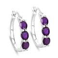 Genuine Purple Amethyst and Diamond Earrings by Fine Color Jewels