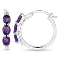 Genuine Purple Amethyst and Diamond Earrings by Fine Color Jewels