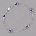 Genuine Purple Amethyst By The Yard Bracelet by Fine Color Jewels