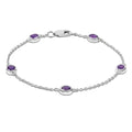 Genuine Purple Amethyst By The Yard Bracelet by Fine Color Jewels