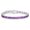Genuine Purple Amethyst Tennis Bracelet by Fine Color Jewels