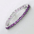 Genuine Purple Amethyst Tennis Bracelet by Fine Color Jewels