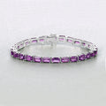 Genuine Purple Amethyst Tennis Bracelet by Fine Color Jewels