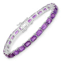 Genuine Purple Amethyst Tennis Bracelet by Fine Color Jewels