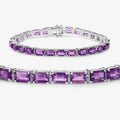 Genuine Purple Amethyst Tennis Bracelet by Fine Color Jewels