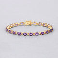 Genuine Purple Amethyst Tennis Bracelet Silver by Fine Color Jewels