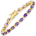 Genuine Purple Amethyst Tennis Bracelet Silver by Fine Color Jewels