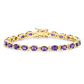 Genuine Purple Amethyst Tennis Bracelet Silver by Fine Color Jewels