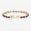 Genuine Purple Amethyst Tennis Bracelet Silver by Fine Color Jewels