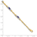Genuine Purple Tanzanite 14K Yellow Gold Heart Bracelet by Fine Color Jewels