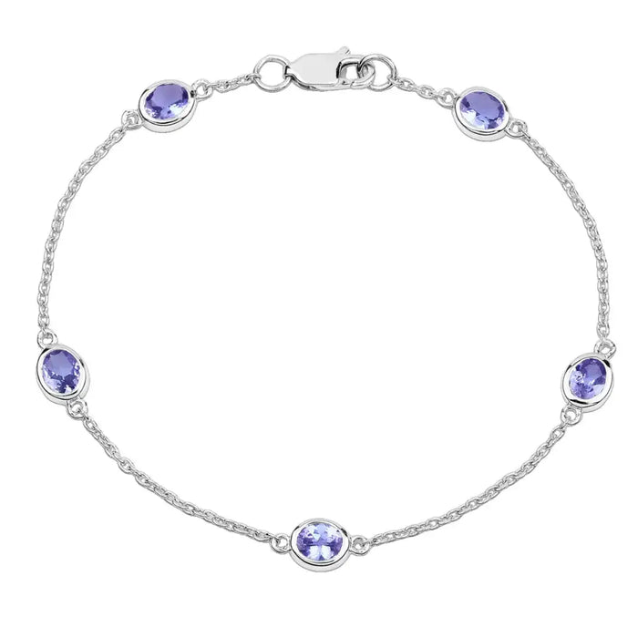 Genuine Purple Tanzanite By The Yard Bracelet by Fine Color Jewels