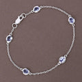 Genuine Purple Tanzanite By The Yard Bracelet by Fine Color Jewels