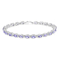 Genuine Purple Tanzanite Tennis Bracelet Silver by Fine Color Jewels