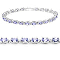 Genuine Purple Tanzanite Tennis Bracelet Silver by Fine Color Jewels