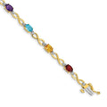 Genuine Rainbow Diamond 10K Gold Infinity Bracelet by Fine Color Jewels