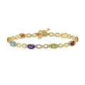 Genuine Rainbow Diamond 10K Gold Infinity Bracelet by Fine Color Jewels