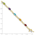 Genuine Rainbow Diamond 10K Gold Infinity Bracelet by Fine Color Jewels