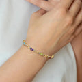 Genuine Rainbow Diamond Infinity Bracelet 14k Gold by Fine Color Jewels