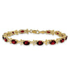 Genuine Red Garnet 14K Gold Floral Bracelet