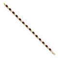 Genuine Red Garnet 14K Gold Floral Bracelet by Fine Color Jewels