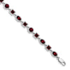 Genuine Red Garnet Sterling Silver Link Bracelets