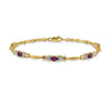 Genuine Ruby 14K Gold Bracelet Heart