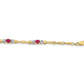 Genuine Ruby 14K Gold Bracelet Heart by Fine Color Jewels