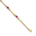 Genuine Ruby 14K Gold Bracelet Heart by Fine Color Jewels