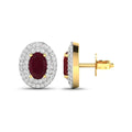Genuine Ruby and Diamond Studs by Fine Color Jewels