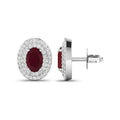 Genuine Ruby and Diamond Studs by Fine Color Jewels