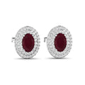 Genuine Ruby and Diamond Studs by Fine Color Jewels