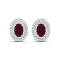Genuine Ruby and Diamond Studs by Fine Color Jewels