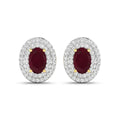 Genuine Ruby and Diamond Studs by Fine Color Jewels