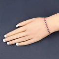 Genuine Ruby and White Topaz Bolo Bracelet by Fine Color Jewels