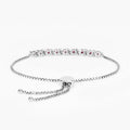 Genuine Ruby and White Topaz Bolo Bracelet by Fine Color Jewels